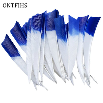 ONTFIHS 4" Gradient Colors Shield Arrow Feathers Fletchings