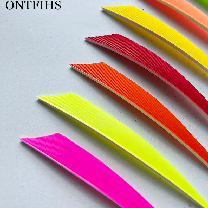 ONTFIHS 4" Solid Color New Shield Arrow Feathers Fletchings