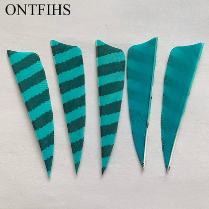 ONTFIHS Shield One Side Striped 3" Arrow Feathers Fletchings