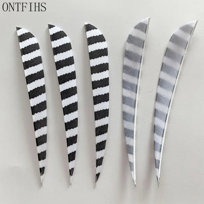 ONTFIHS Parabolic One Side Striped 5" Arrow Feathers Fletchings