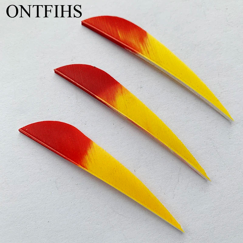 ONTFIHS 3" Gradient Colors Parabolic Arrow Feathers Fletchings