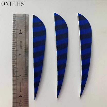 ONTFIHS 4" Parabolic One Side Striped Arrow Feathers Fletchings