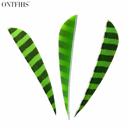 ONTFIHS 4" Parabolic One Side Striped Arrow Feathers Fletchings