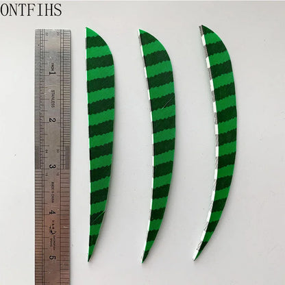 ONTFIHS Parabolic One Side Striped 5" Arrow Feathers Fletchings