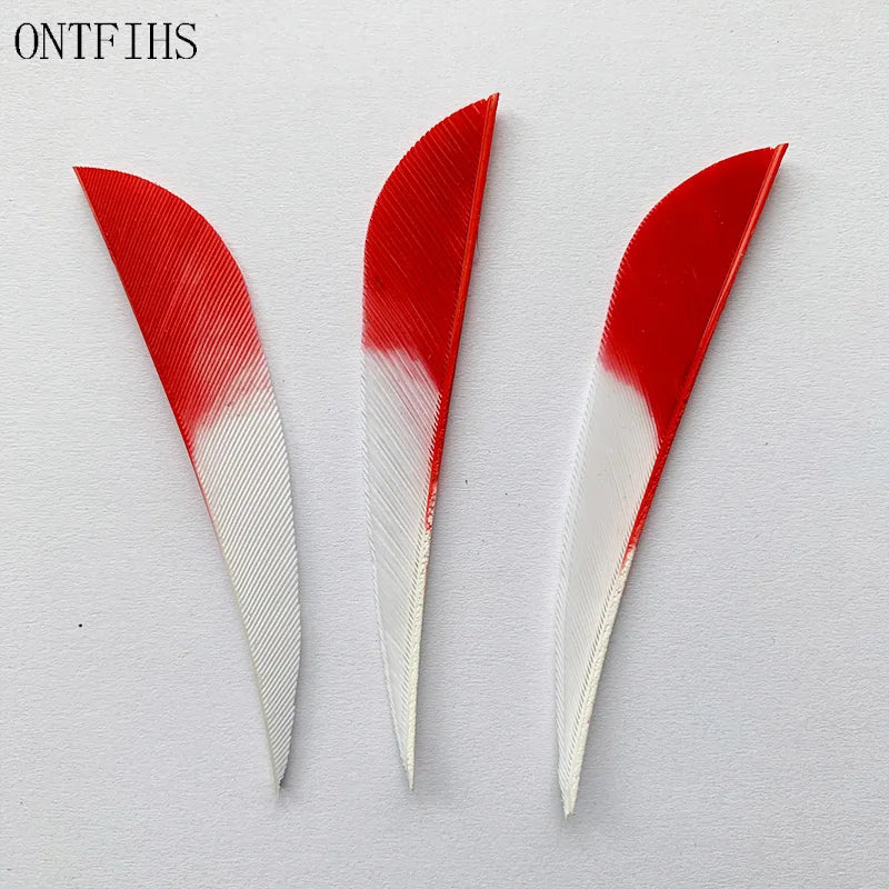 ONTFIHS 3" Gradient Colors Parabolic Arrow Feathers Fletchings