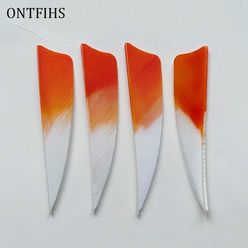 ONTFIHS 3" Gradient Colors Shield Arrow Feathers Fletchings