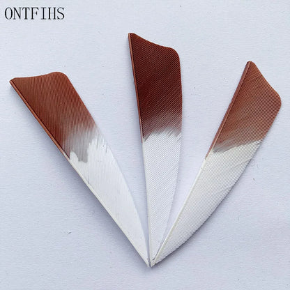 ONTFIHS 3" Gradient Colors Shield Arrow Feathers Fletchings