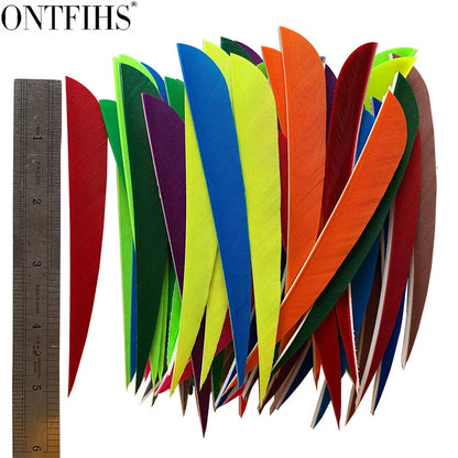 ONTFIHS 5" Solid Color Parabolic Arrow Feathers Fletchings