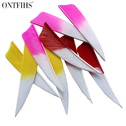 ONTFIHS 3" Gradient Colors Shield Arrow Feathers Fletchings