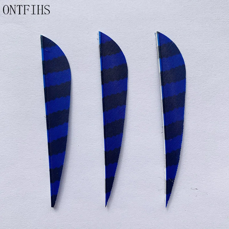 ONTFIHS Parabolic One Side Striped 3" Arrow Feathers Fletchings