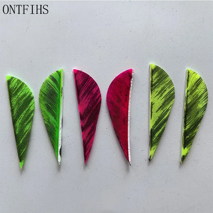 ONTFIHS 2" Solid Color Parabolic Arrow Feathers Fletchings