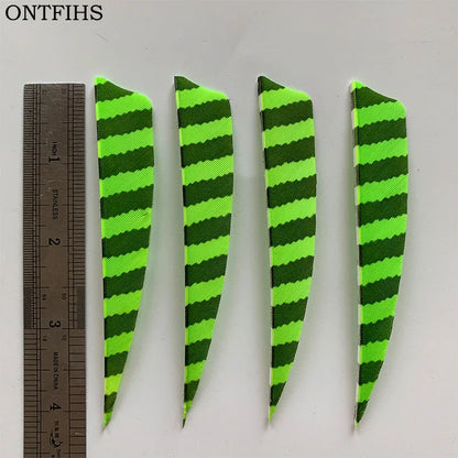 ONTFIHS Shield One Side Striped 4" Arrow Feathers Fletchings