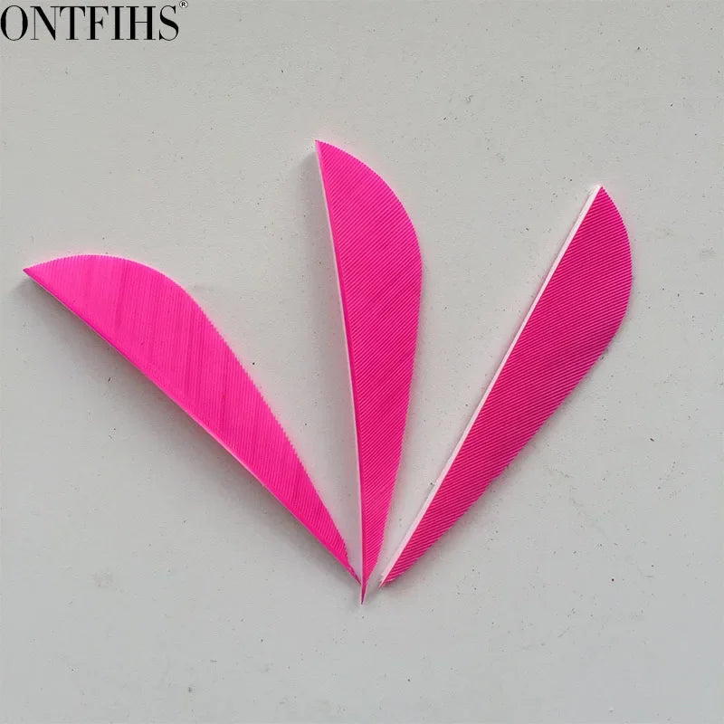 ONTFIHS 2.5" Solid Color Parabolic Arrow Feathers Fletchings