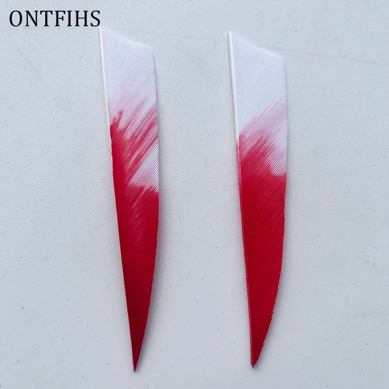 ONTFIHS 4" Gradient Colors Shield Arrow Feathers Fletchings