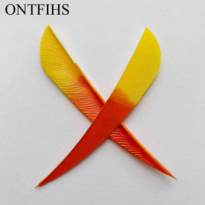 ONTFIHS 4" Gradient Colors Parabolic Arrow Feathers Fletchings