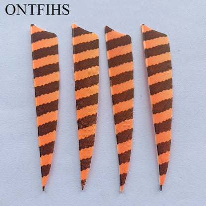 ONTFIHS Shield One Side Striped 4" Arrow Feathers Fletchings