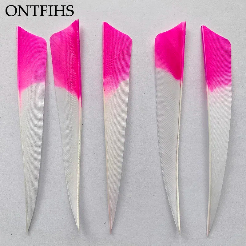 ONTFIHS 5" Gradient Colors Shield Arrow Feathers Fletchings