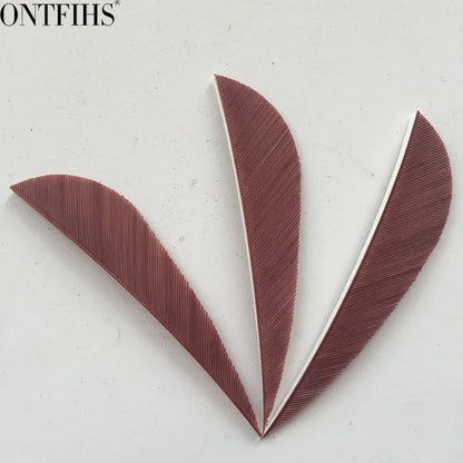 ONTFIHS 2.5" Solid Color Parabolic Arrow Feathers Fletchings