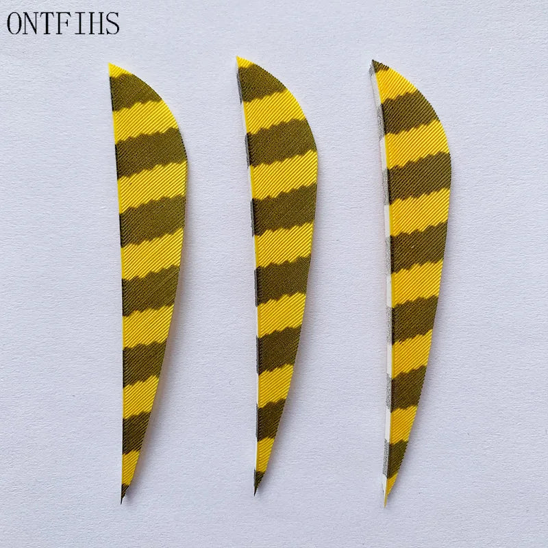 ONTFIHS Parabolic One Side Striped 3" Arrow Feathers Fletchings