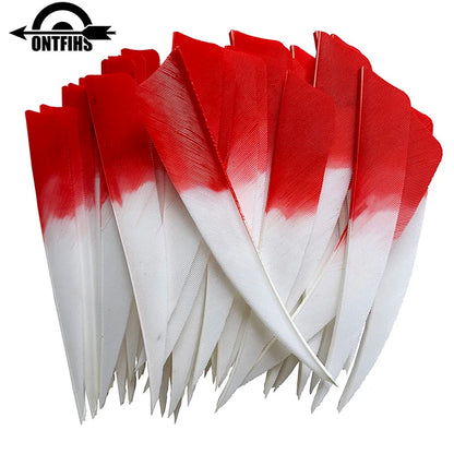 ONTFIHS 4" Gradient Colors Shield Arrow Feathers Fletchings