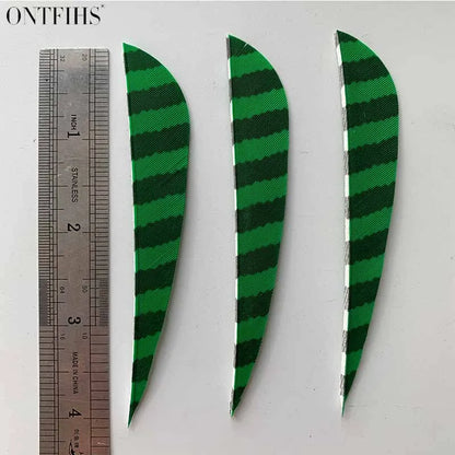 ONTFIHS 4" Parabolic One Side Striped Arrow Feathers Fletchings