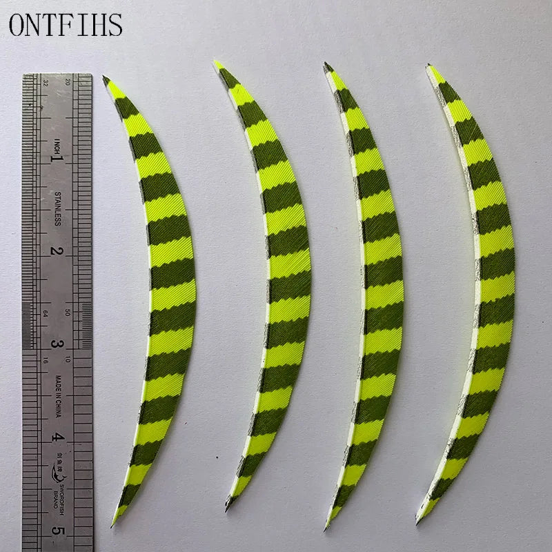 ONTFIHS Banana One Side Striped 5" Arrow Feathers Fletchings