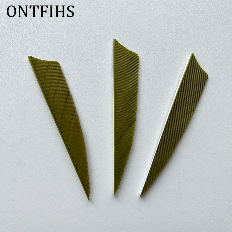 ONTFIHS 2.5" Solid Color Shield Arrow Feathers Fletchings