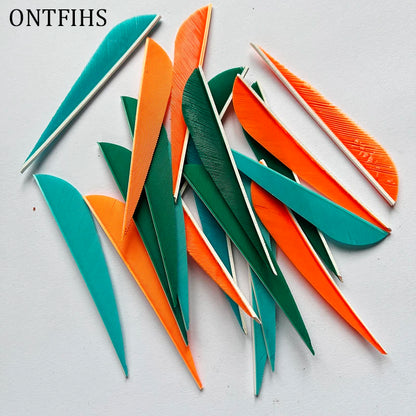 ONTFIHS 3" Solid Color Parabolic Arrow Feathers Fletchings