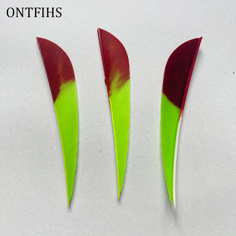 ONTFIHS 3" Gradient Colors Parabolic Arrow Feathers Fletchings