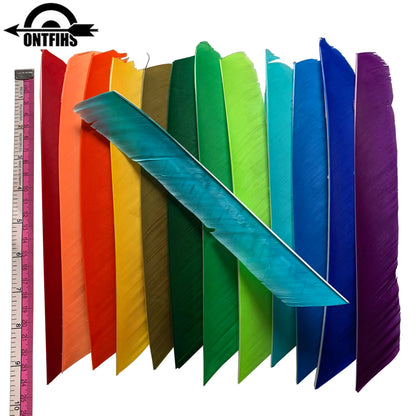 ONTFIHS 18~25CM Solid Color Full Length Arrow Feathers Fletchings