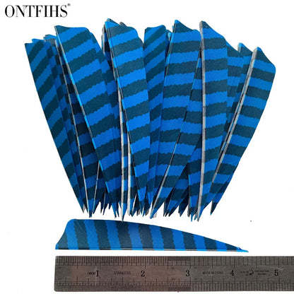 ONTFIHS Shield One Side Striped 4" Arrow Feathers Fletchings