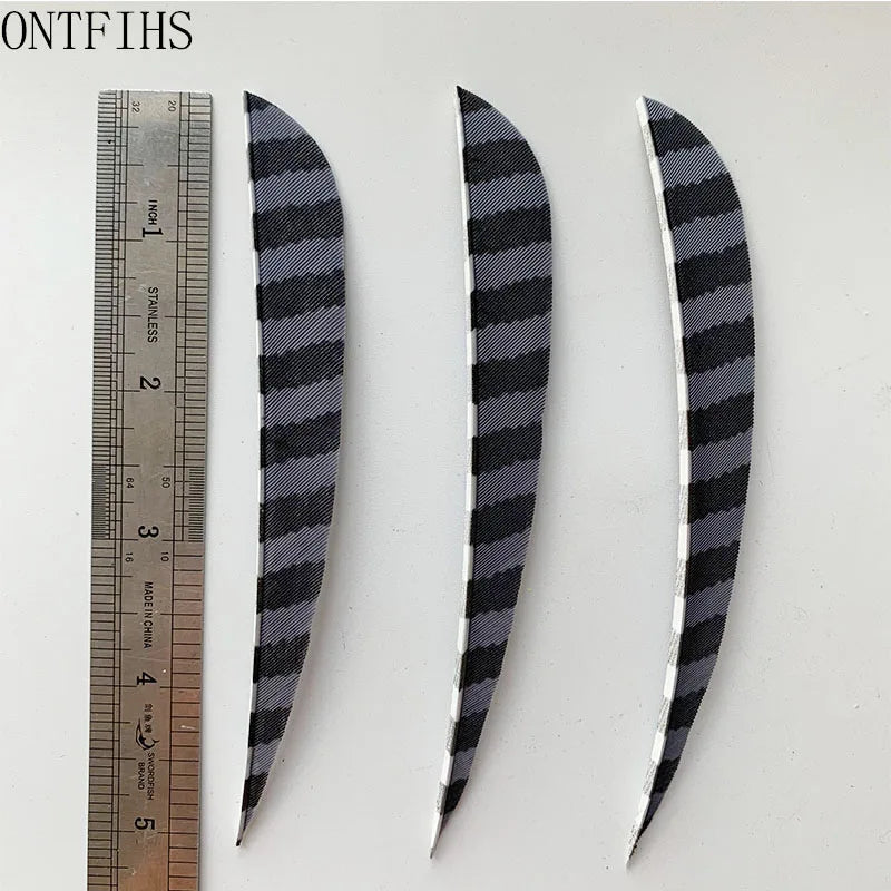 ONTFIHS Parabolic One Side Striped 5" Arrow Feathers Fletchings