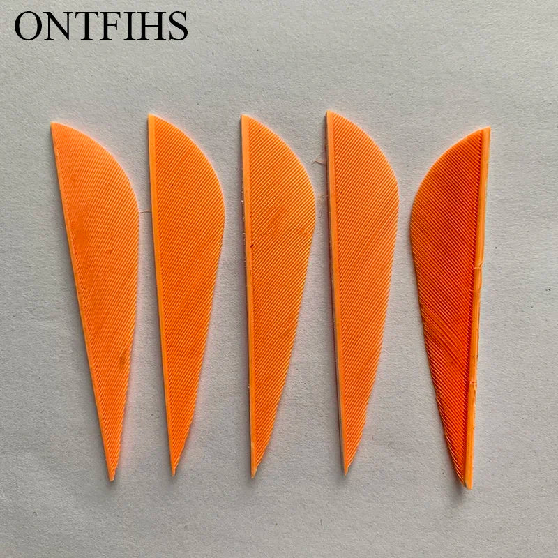 ONTFIHS 2.5" Solid Color Parabolic Arrow Feathers Fletchings