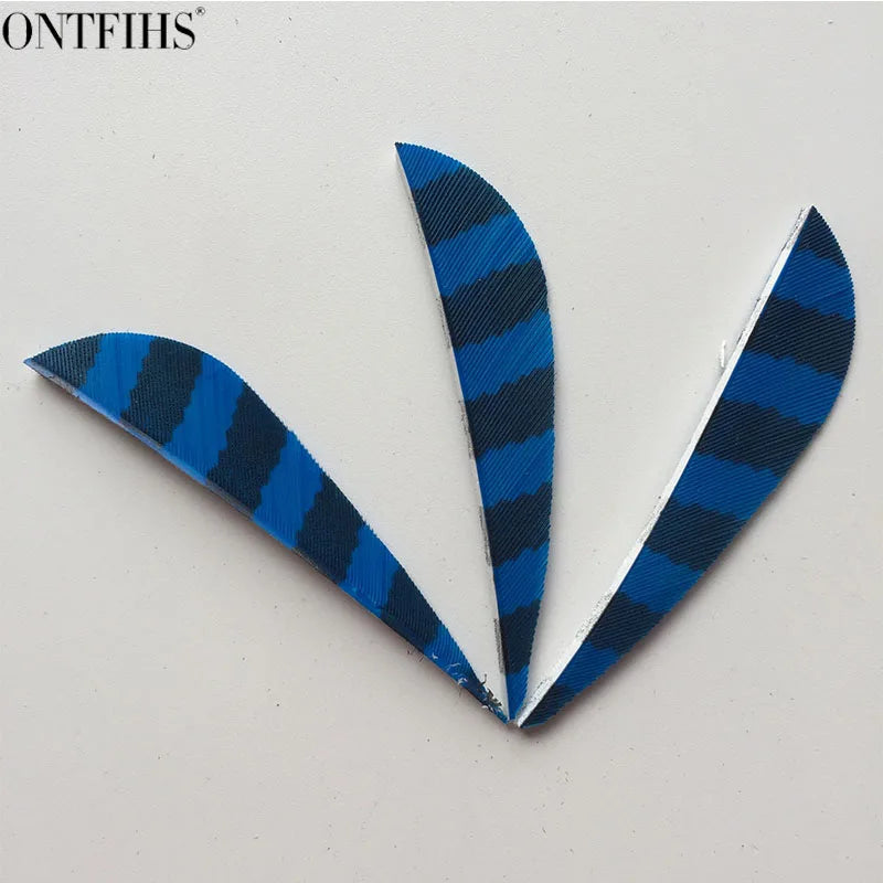 ONTFIHS Parabolic One Side Striped 2.5" Arrow Feathers Fletchings