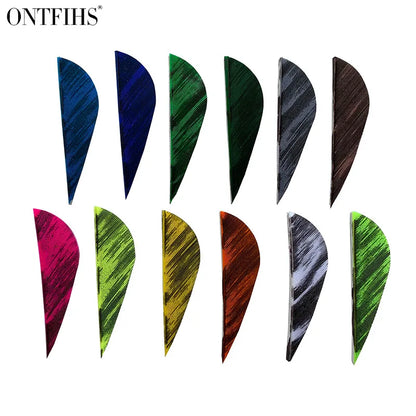 ONTFIHS 2" Solid Color Parabolic Arrow Feathers Fletchings