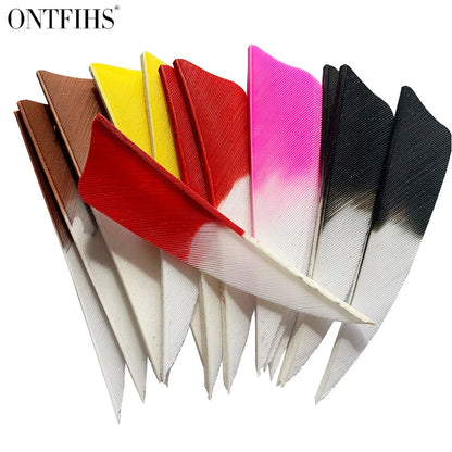 ONTFIHS 3" Gradient Colors Shield Arrow Feathers Fletchings