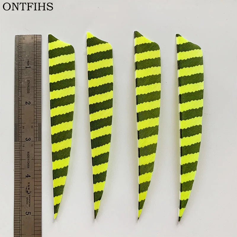 ONTFIHS Shield One Side Striped 5" Arrow Feathers Fletchings