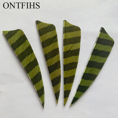 ONTFIHS Shield One Side Striped 3" Arrow Feathers Fletchings