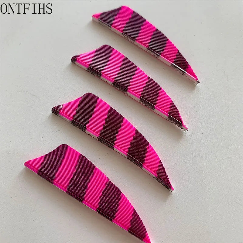 ONTFIHS 2" Shield Cut Striped Arrow Feathers