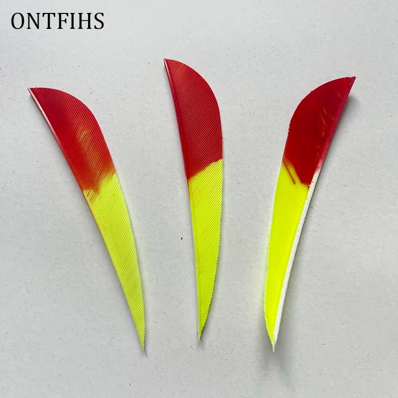 ONTFIHS 3" Gradient Colors Parabolic Arrow Feathers Fletchings