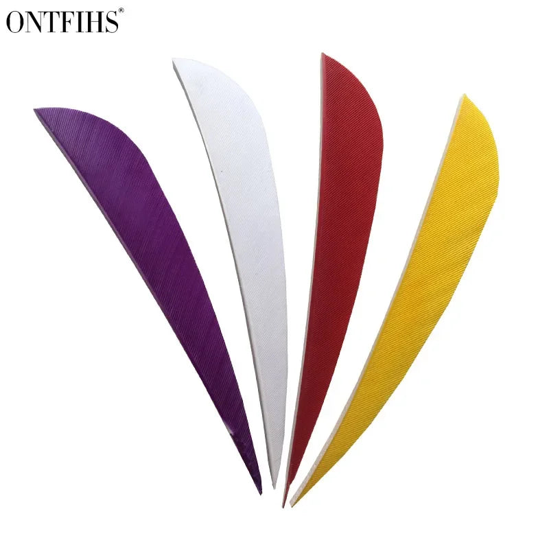 ONTFIHS 4" Solid Color Parabolic Arrow Feathers Fletchings