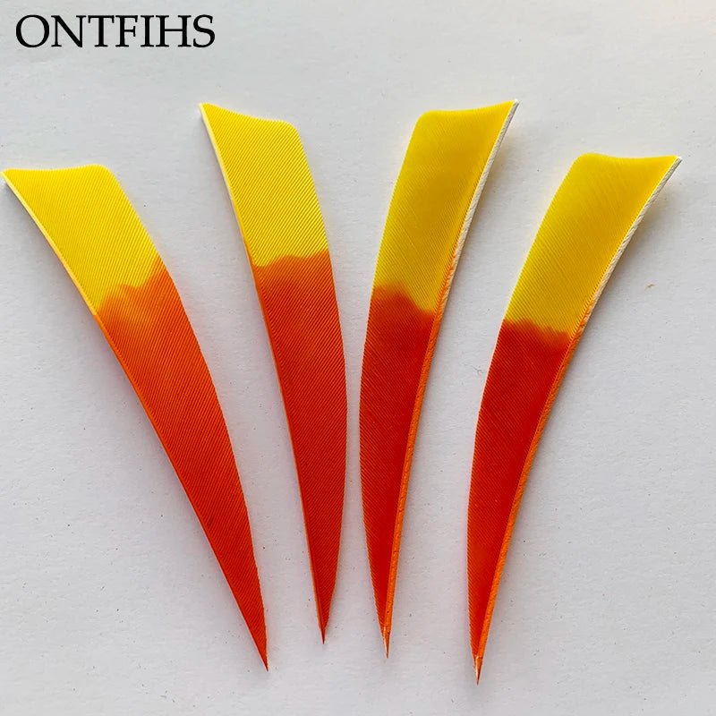 ONTFIHS 4" Gradient Colors Shield Arrow Feathers Fletchings