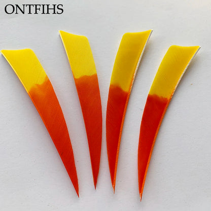 ONTFIHS 4" Gradient Colors Shield Arrow Feathers Fletchings