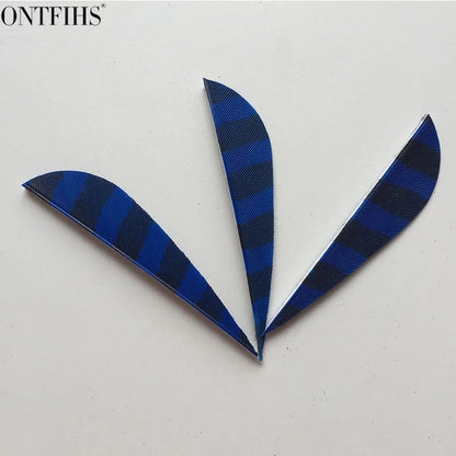 ONTFIHS Parabolic One Side Striped 2.5" Arrow Feathers Fletchings