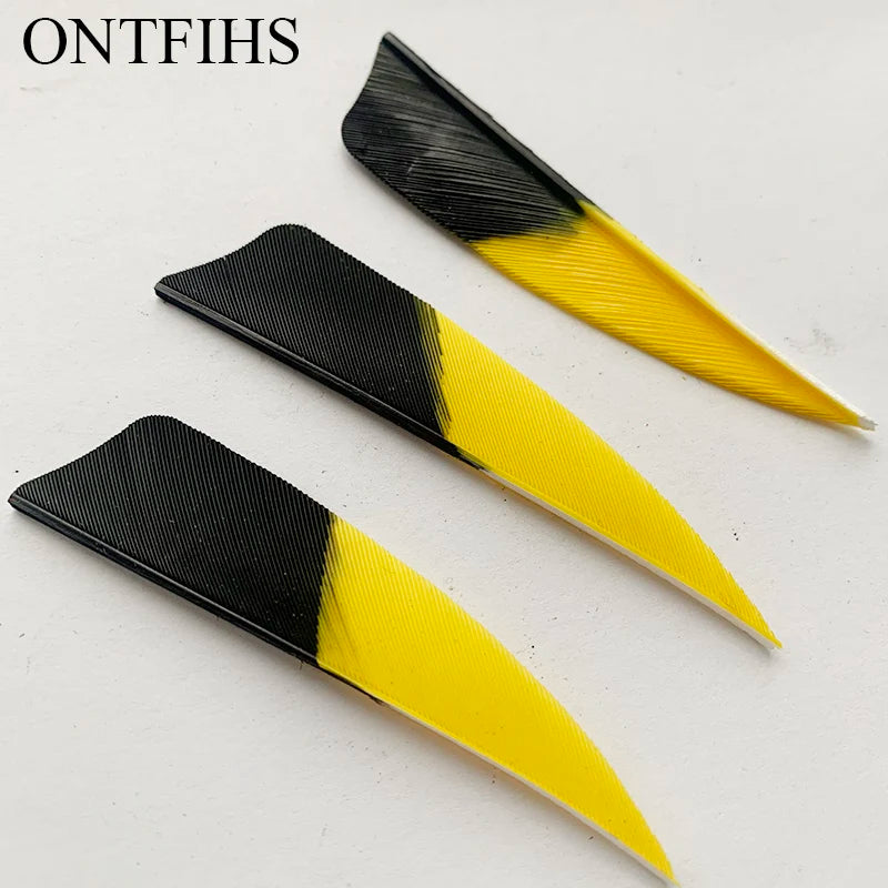 ONTFIHS 3" Gradient Colors Shield Arrow Feathers Fletchings