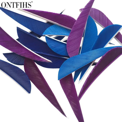 ONTFIHS 2.5" Solid Color Parabolic Arrow Feathers Fletchings