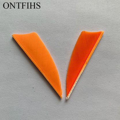 ONTFIHS 2" Solid Color Shield Arrow Feathers Fletchings