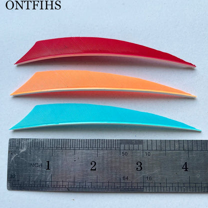 ONTFIHS 4" Solid Color New Shield Arrow Feathers Fletchings