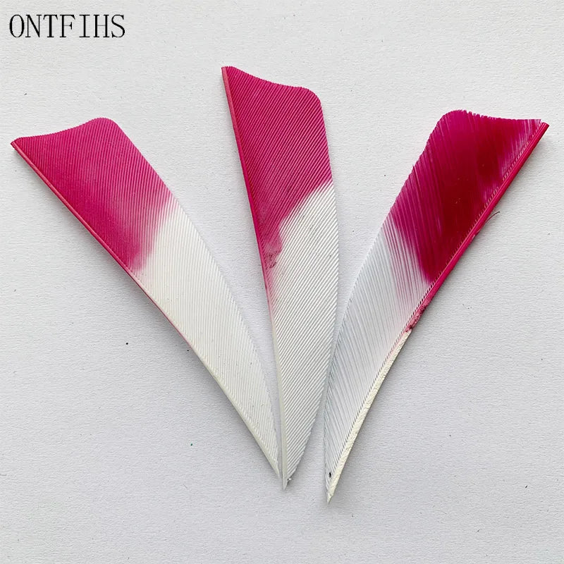 ONTFIHS 3" Gradient Colors Shield Arrow Feathers Fletchings