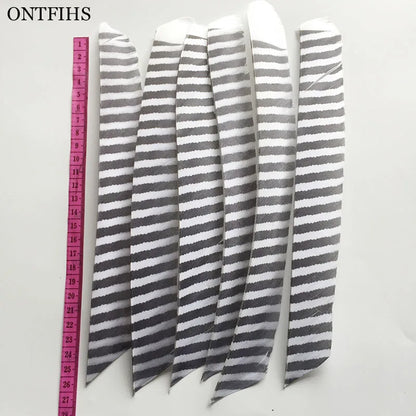 18Pcs/Lot ONTFIHS Archery Fletches Striped Full Length Real Turkey Feather Arrow Feather Fletchings